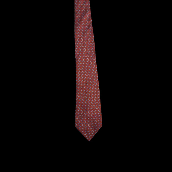 Cole’s Huddersfield Red Blue Geometric Silk Tie X-Long Made in Great Britain - Picture 3 of 6